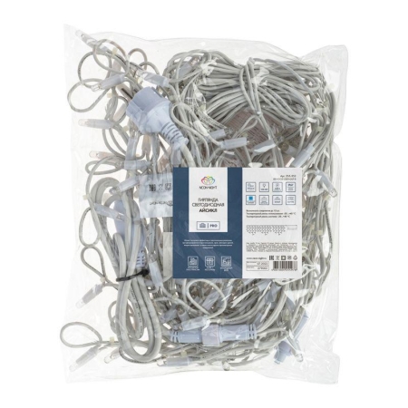 Гирлянда светодиодная "Айсикл" (бахрома) 4х0.6м 128LED син. 10Вт 230В IP67 эффект мерцания провод бел. каучук (нужен шнур питания 315-001) Neon-Night 255-353 Гирлянда светодиодная "Айсикл" (бахрома) 4х0.6м 128LED син. 10Вт 230В IP67 эффект мерцания провод бел. каучук (нужен шнур питания 315-001) Neon-Night 255-353