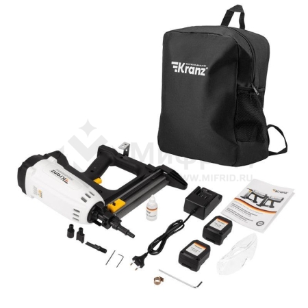 Пистолет монтажный газовый гвоздезабивной GN95 95Дж длина гвоздей 15-40мм d2.7-3мм KRANZ KR-16-1650