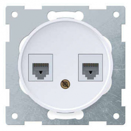 Розетка компьютерная + телефонная 2-м СП Florence RJ45 + RJ11 кат.5E механизм бел. (1E20801300) OneKeyElectro 2172771 Розетка компьютерная + телефонная 2-м СП Florence RJ45 + RJ11 кат.5E механизм бел. (1E20801300) OneKeyElectro 2172771
