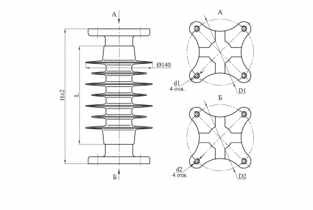 Изоляторы опорные полимерные типа ОСК 20-20-А-2 на напряжение 20 кВ