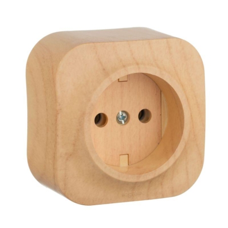 Розетка 1-м ОП Quteo 16А IP20 2P без заземл. без защ. шторок дерево IEK 782270 Розетка 1-м ОП Quteo 16А IP20 2P без заземл. без защ. шторок дерево IEK 782270