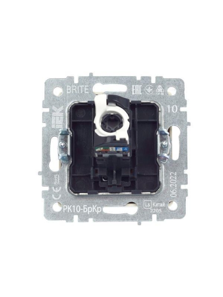 Розетка компьютерная СП RJ45 кат.5E BRITE РК10-БрКр механизм беж. IEK BR-K10-1-K10 Розетка компьютерная СП RJ45 кат.5E BRITE РК10-БрКр механизм беж. IEK BR-K10-1-K10