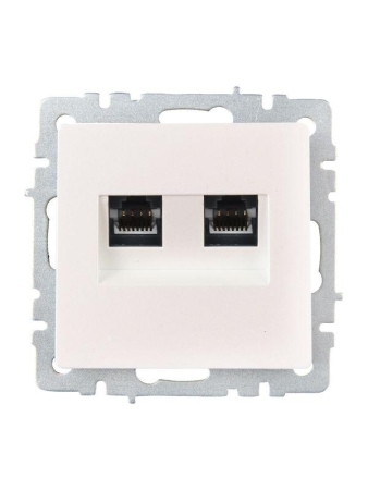 Розетка компьютерная двойн. СП RJ45 кат.6 BRITE РК11-2-БрЖ механизм жемчуж. IEK BR-K20-2-K36 Розетка компьютерная двойн. СП RJ45 кат.6 BRITE РК11-2-БрЖ механизм жемчуж. IEK BR-K20-2-K36