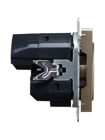 Розетка BRITE РЮш10-1-БрШ 16А с USB A+A 2.1А с заземл. защ. шторки механизм шампань IEK BR-R14-16-U21-D21-K37 Розетка BRITE РЮш10-1-БрШ 16А с USB A+A 2.1А с заземл. защ. шторки механизм шампань IEK BR-R14-16-U21-D21-K37