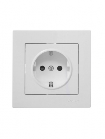 Розетка 1-м СП Vesna с заземл. защ. шторки ПБТ механизм бел. LEZARD 742-0288-124B Розетка 1-м СП Vesna с заземл. защ. шторки ПБТ механизм бел. LEZARD 742-0288-124B