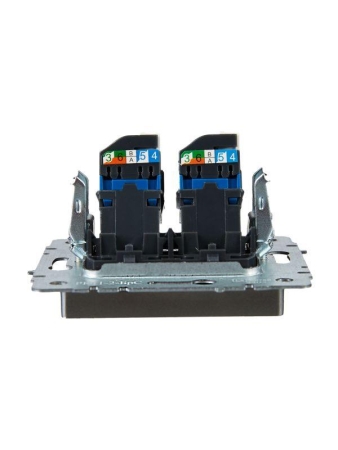 Розетка компьютерная двойн. СП RJ45 кат.6 BRITE РК11-2-БрС механизм сталь IEK BR-K20-2-K46 Розетка компьютерная двойн. СП RJ45 кат.6 BRITE РК11-2-БрС механизм сталь IEK BR-K20-2-K46