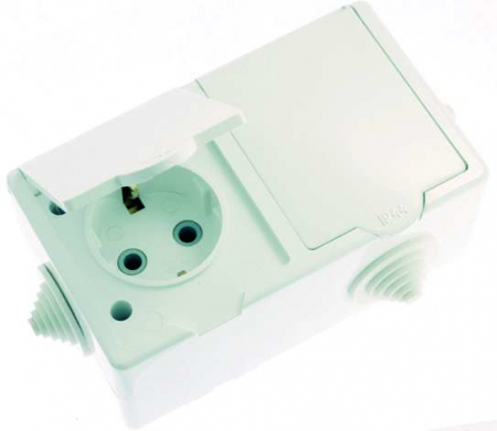 Розетка 2-м ОП РА16-759 16А IP44 с заземл. ПГ бел. Кунцево 5907 Розетка 2-м ОП РА16-759 16А IP44 с заземл. ПГ бел. Кунцево 5907