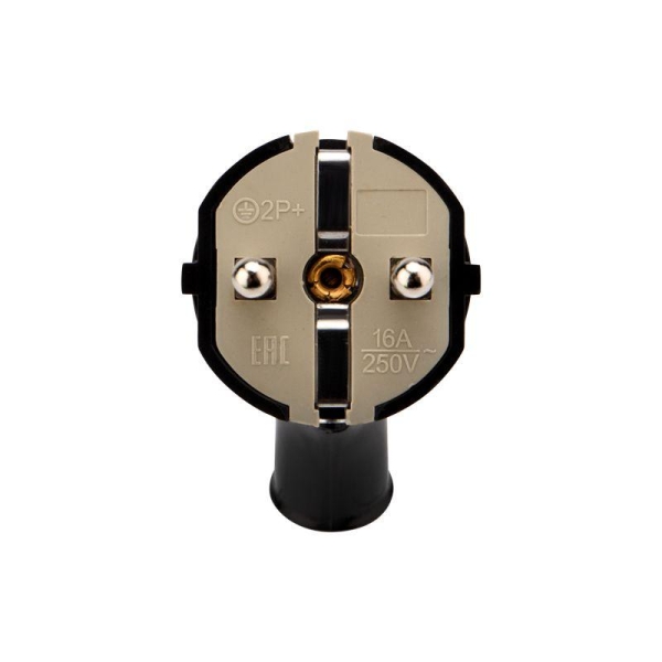 Вилка Евро угловая 16А с заземл. с кольцом черн. Rexant 11-8953