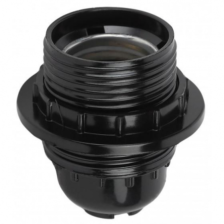 Патрон E27 с кольцом бакелит черн. (х50) (50/200/4800) Эра Б0044084 Патрон E27 с кольцом бакелит черн. (х50) (50/200/4800) Эра Б0044084