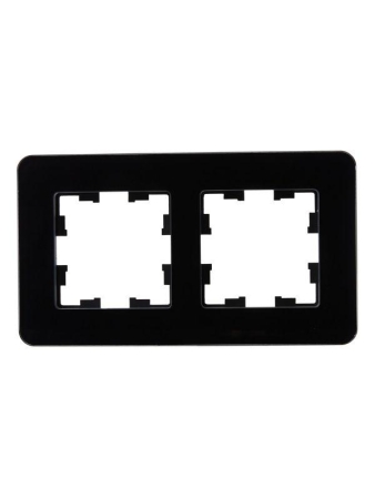 Рамка 2-м BRITE РУ-2-2-Бр стекло черн. RE IEK BR-M22-G-41-K02