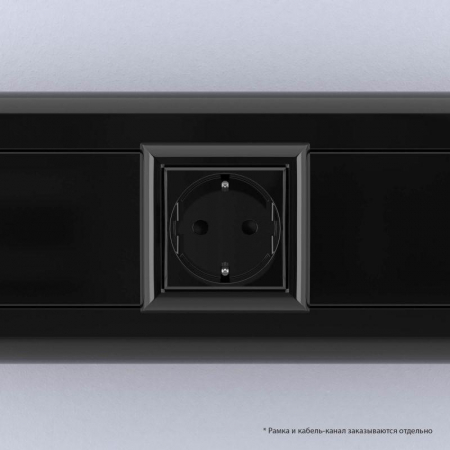 Розетка 1-м 2мод. Avanti "Черный квадрат" 16А IP20 2P+E защ. шторки черн. DKC 4402002