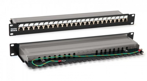 Патч-панель 19дюйм PP3-19-24-8P8C-C5E-SH-110D 1U 24 порта RJ45 полн. экран. кат.5e Dual IDC ROHS черн. Hyperline 246037