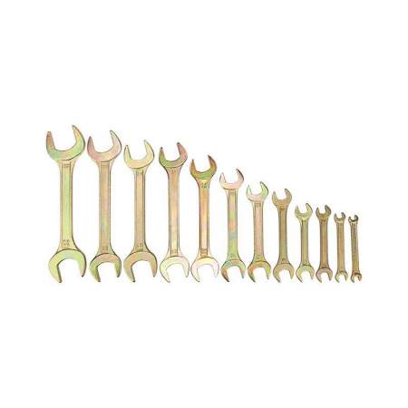 Набор ключей рожковых 6х7-30х32мм цинк желт. (уп.12шт) Rexant 12-5845-2