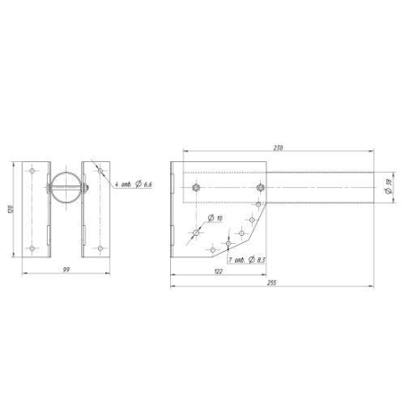 Кронштейн для уличного светильника SPP-AC2-0-230-038 с переменным углом 270мм d38мм Эра Б0057533 Кронштейн для уличного светильника SPP-AC2-0-230-038 с переменным углом 270мм d38мм Эра Б0057533