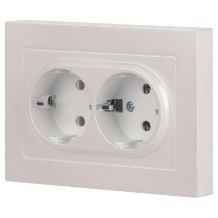 Розетка 2-м СП Accent 6-205-06 16А IP20 250В 2P+E Schuko AL/CU перламутр. Intro Б0063495 Розетка 2-м СП Accent 6-205-06 16А IP20 250В 2P+E Schuko AL/CU перламутр. Intro Б0063495