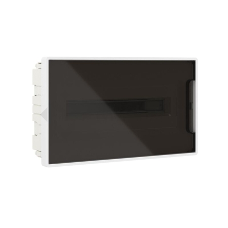 Щиток встраиваемый Фрейм (FRAME) 18мод с тонированной дверцей с 2 шинами PEN на 8 и 10 отверст. бел. DKC F18B1WD