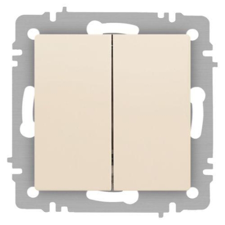 Переключатель 2-кл. СП Accent 6-107-02 10А IP20 250В AL/CU сл. кость Intro Б0063558