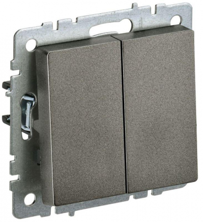Выключатель 2-кл. СП BRITE ВС10-2-0-БрТБ 10А механизм бронза IEK BR-V20-0-10-K45 Выключатель 2-кл. СП BRITE ВС10-2-0-БрТБ 10А механизм бронза IEK BR-V20-0-10-K45