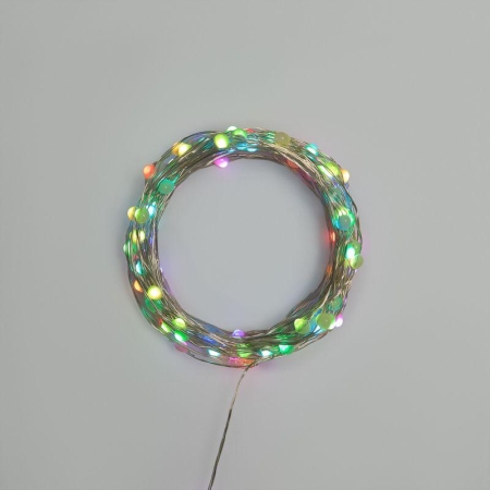 Гирлянда "Роса" 10м 100LED RGB IP44 с пультом 8 режимов элементы питания 3хAA Neon-Night 303-259 Гирлянда "Роса" 10м 100LED RGB IP44 с пультом 8 режимов элементы питания 3хAA Neon-Night 303-259