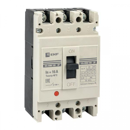 Выключатель автоматический 3п 100/16А 35кА ВА-99М PROxima EKF mccb99-100-16m Выключатель автоматический 3п 100/16А 35кА ВА-99М PROxima EKF mccb99-100-16m