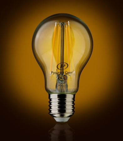 Лампа светодиодная филаментная RS F A55 E27 4W 220-240V 2700К 4Вт 470лм Ra 90 грушевидная Русский Свет 15010945085 Лампа светодиодная филаментная RS F A55 E27 4W 220-240V 2700К 4Вт 470лм Ra 90 грушевидная Русский Свет 15010945085