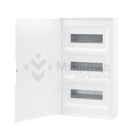 Щиток настенный Фрейм (FRAME) 36мод. с бел. дверцей с 4 шинами PEN (2шт на 8 отверст. и 2шт на 10 отверст.) бел. DKC F36W1WW