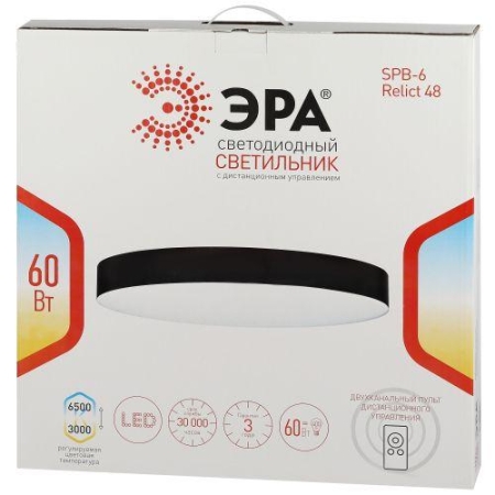 Светильник светодиодный SPB-6-60-RC Relict WH 60Вт 3000-6500К потолочный с ДУ бел. ЭРА Б0059496 Светильник светодиодный SPB-6-60-RC Relict WH 60Вт 3000-6500К потолочный с ДУ бел. ЭРА Б0059496