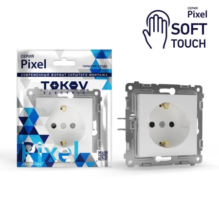 Розетка 1-м СП Pixel 16А IP20 с заземл. защ. шторки механизм айс TOKOV ELECTRIC TKE-PX-R1ZSF-C34 Розетка 1-м СП Pixel 16А IP20 с заземл. защ. шторки механизм айс TOKOV ELECTRIC TKE-PX-R1ZSF-C34