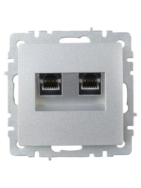 Розетка компьютерная двойн. СП RJ45 кат.5E BRITE РК10-2-БрА механизм алюм. IEK BR-K20-1-K47 Розетка компьютерная двойн. СП RJ45 кат.5E BRITE РК10-2-БрА механизм алюм. IEK BR-K20-1-K47