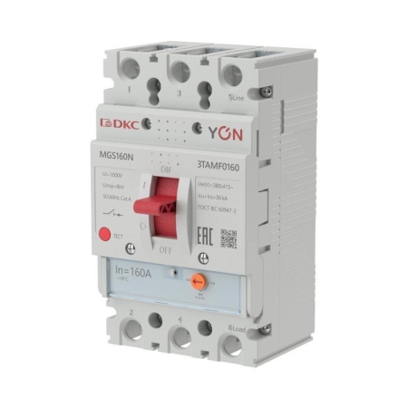 Выключатель автоматический в литом корпусе YON MGS160 3P 128-160А 36кА YON MGS160N-3TAMF0160 Выключатель автоматический в литом корпусе YON MGS160 3P 128-160А 36кА YON MGS160N-3TAMF0160
