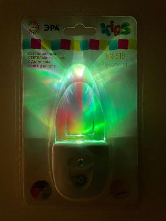 Светильник NN-618-LS-W ночник "Кристалл" от сети с сенсором бел. ЭРА Б0019102 Светильник NN-618-LS-W ночник "Кристалл" от сети с сенсором бел. ЭРА Б0019102