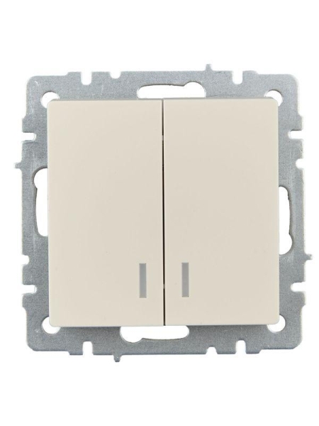 Выключатель 2-кл. СП BRITE ВС10-2-1-БрКр 10А с индик. механизм беж. IEK BR-V20-1-10-K10