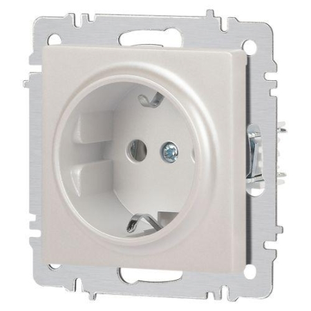Розетка 1-м СП Accent 6-202-06 16А IP20 250В 2P+E Schuko перламутр. Intro Б0063695 Розетка 1-м СП Accent 6-202-06 16А IP20 250В 2P+E Schuko перламутр. Intro Б0063695