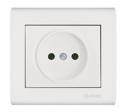 Розетка Manolya без заземл. бел. Makel 41001022 Розетка Manolya без заземл. бел. Makel 41001022