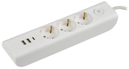 Удлинитель 3х2м с заземл. 16А 250В MODERN У03В с выкл. USBх3 (type-Aх2шт + type-Cх1шт) ПВС 3х1 бел. IEK WYP12-16-03-02-ZKU-K01 Удлинитель 3х2м с заземл. 16А 250В MODERN У03В с выкл. USBх3 (type-Aх2шт + type-Cх1шт) ПВС 3х1 бел. IEK WYP12-16-03-02-ZKU-K01
