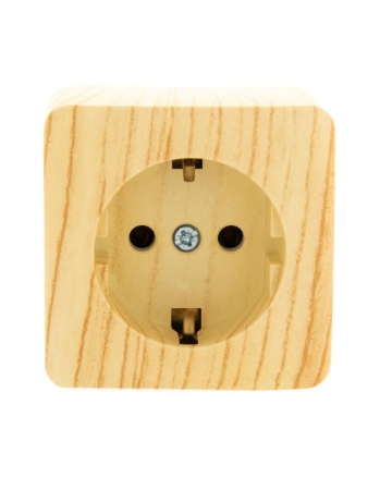 Розетка 1-м ОП Viola с заземл. беленый дуб LEZARD 751-5200-122 Розетка 1-м ОП Viola с заземл. беленый дуб LEZARD 751-5200-122