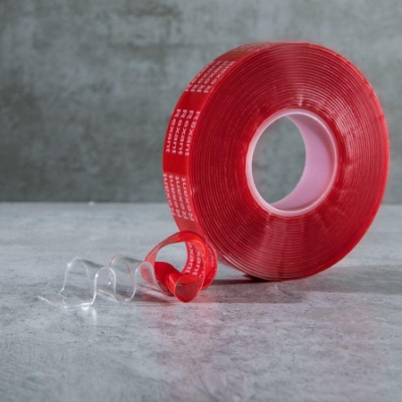 Лента клейкая двухсторонняя прозрачная на VHB акриловой основе 20ммх5м Rexant 09-6059