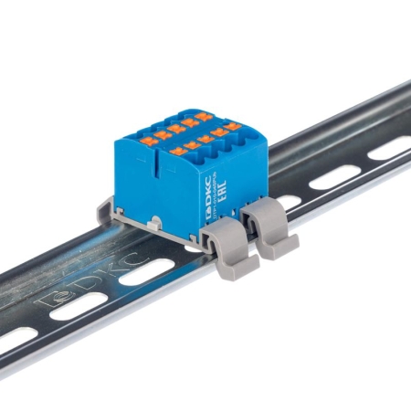 Блок распределительный зажим push-in 10 точек подключения 25кв.мм син. DKC DTP1-010-04SPUB