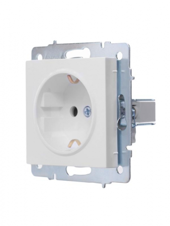 Розетка 1-м СП Vesna с заземл. защ. шторки ПБТ механизм бел. LEZARD 742-0288-124B Розетка 1-м СП Vesna с заземл. защ. шторки ПБТ механизм бел. LEZARD 742-0288-124B