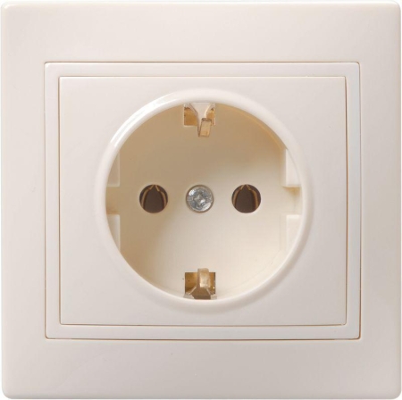 Розетка 1-м СП Кварта РС10-3-ККм 16А IP20 с заземл. без защ. шторок крем. GENERICA ERK14-K33-16-DM Розетка 1-м СП Кварта РС10-3-ККм 16А IP20 с заземл. без защ. шторок крем. GENERICA ERK14-K33-16-DM
