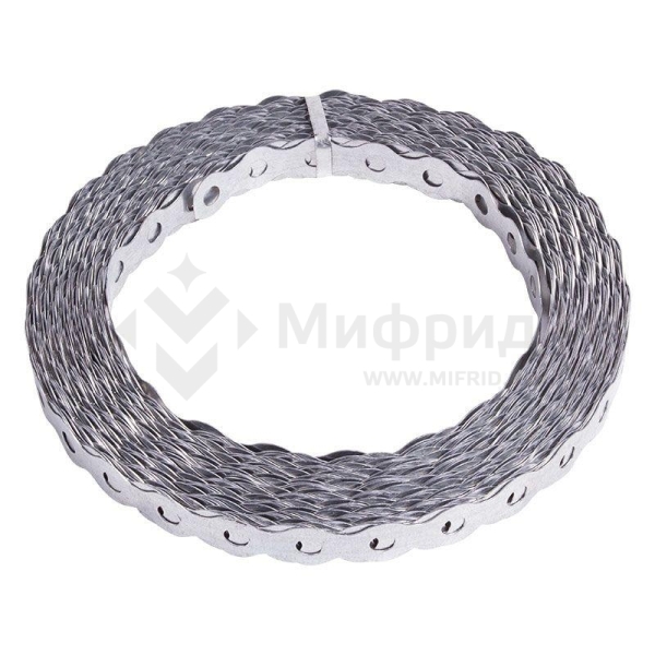 Лента монтажная перфорир. 12х0.55мм волна полоса оцинк. (уп.25м) Rexant 07-7212-4