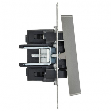 Выключатель 1-кл. СП BRITE ВС10-1-1-БрС 10А с индик. механизм сталь IEK BR-V10-1-10-K46