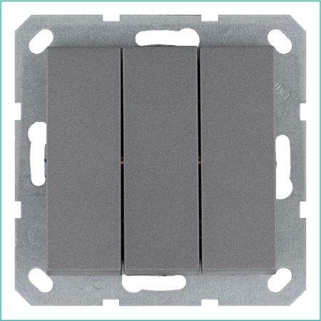 Выключатель 3-кл. 10А IP20 механизм алюм. Jasmart G3031S Выключатель 3-кл. 10А IP20 механизм алюм. Jasmart G3031S