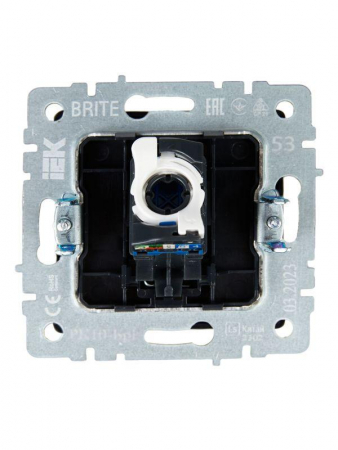 Розетка компьютерная СП RJ45 кат.5E BRITE РК10-БрГ механизм графит IEK BR-K10-1-K53 Розетка компьютерная СП RJ45 кат.5E BRITE РК10-БрГ механизм графит IEK BR-K10-1-K53