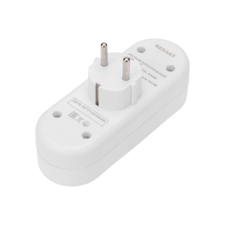 Двойник электрический линейный 16А с/з+2 USB-порта 2.4А бел. Rexant 11-1090 Двойник электрический линейный 16А с/з+2 USB-порта 2.4А бел. Rexant 11-1090