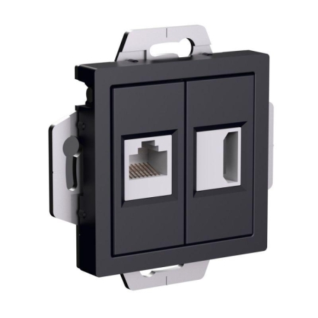 Розетка 2-м AtlasDesign HDMI+RJ45 кат.5E механизм карбон SE ATN001082 Розетка 2-м AtlasDesign HDMI+RJ45 кат.5E механизм карбон SE ATN001082