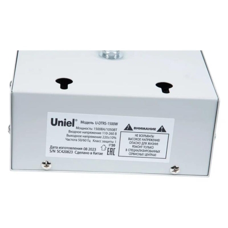 Стабилизатор напряжения U-DTRS-1500W 1ф 1.5кВА релейный ультратонкий настен. Uniel UL-00010578
