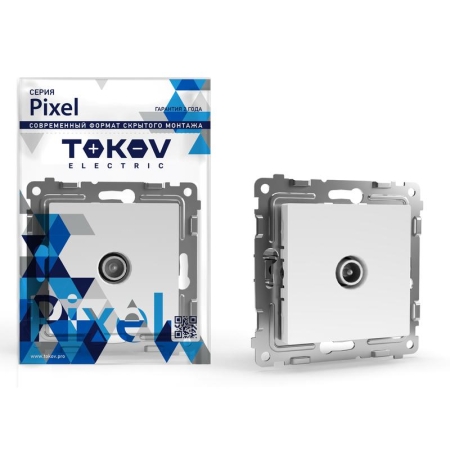 Коннектор TV СП Pixel механизм бел. TOKOV ELECTRIC TKE-PX-A1C-C01 Коннектор TV СП Pixel механизм бел. TOKOV ELECTRIC TKE-PX-A1C-C01