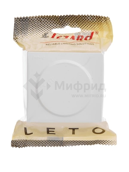 Розетка 1-м ОП LETO с заземл. с крышкой LETO ПБТ бел. LEZARD 752-0200-123B
