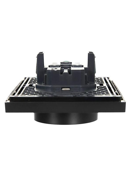 Розетка 2-м СП FORTE&PIANO FP123 16А с заземл. защ. шторки безвинт. крепл. черн. IEK FP-R24-16-1-K02